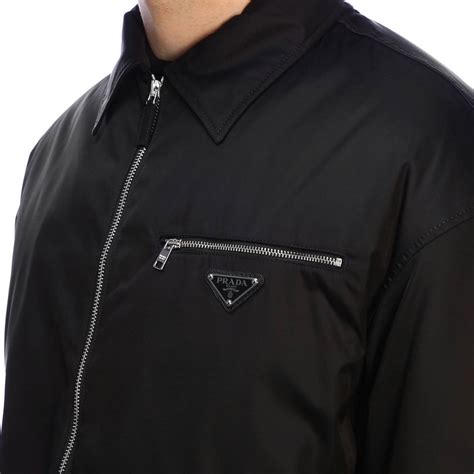 prada nylon black jacket|prada nylon full zip jacket.